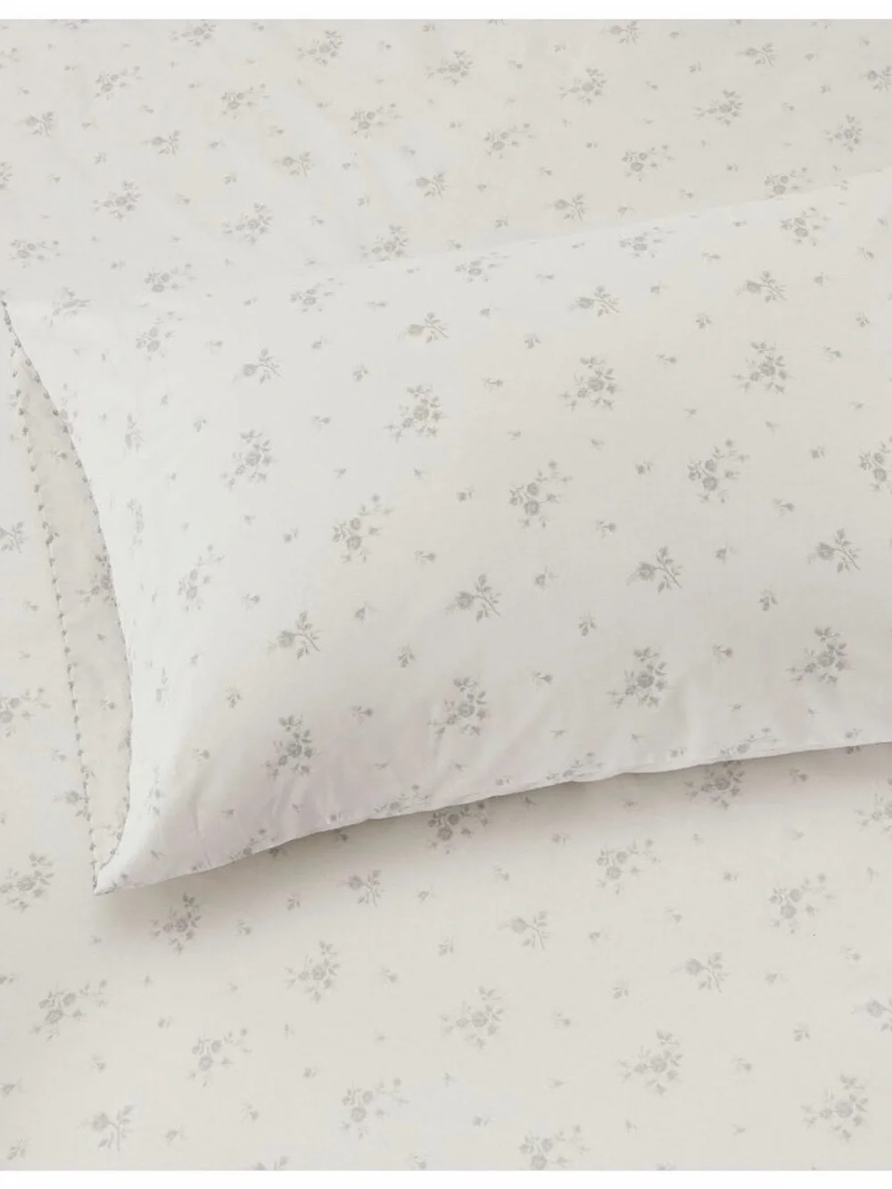 Elmwood Home Queen 4-Piece Cotton Percale Sheet Set in Soft Taupe Floral
